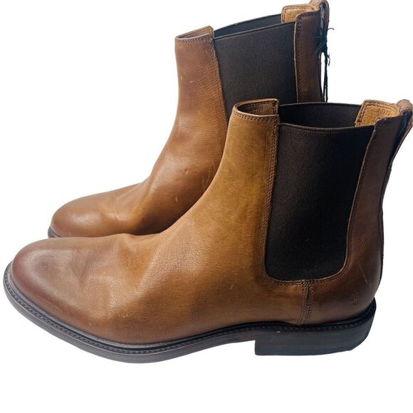 Frye Boots Mens Size 10 Chris Chelsea Brown Leather New In Box - Picture 2 of 8